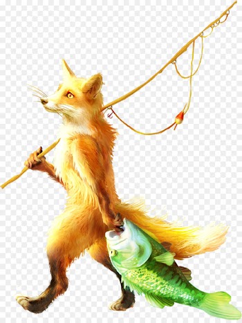 Clip art - Fishing fox 