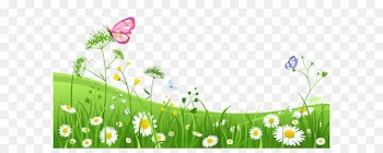 Clip art - Grass with Butterflies Clipart Picture 
