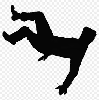 Clip Art Image Of Guy Slipping And Falling Clipart - Silhouette Of Falling Man