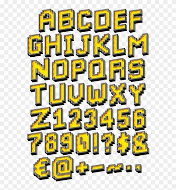 Clip Art Led Font Show Your - Pixel Art Yellow Alphabet