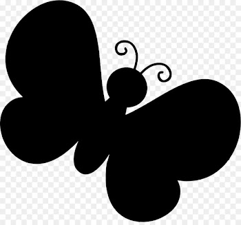 Clip art Line M. Butterfly Black M -  
