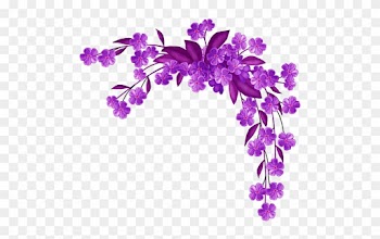 Clip Art - Marco De Flores Moradas Png