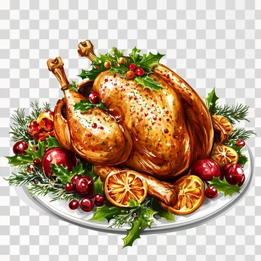 clip art of a christmas turkey on a white background