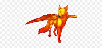 Clip Art Of Angry Fish In Cartoon Style Isolated On - Phoenix Mixed With Wolf