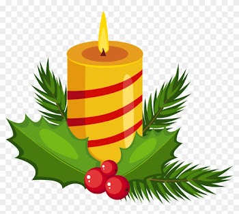Clip Art Of Christmas Candle Clipart Holly Pencil And - Clip Art Of Christmas Candle Clipart Holly Pencil And