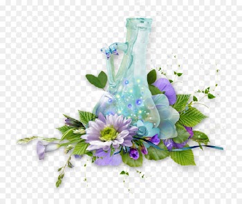 Clip art - Purple flower green leaves decorative material 