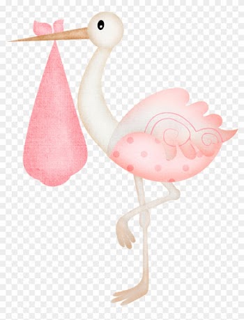 Clip Art - Stork Baby Shower Girl