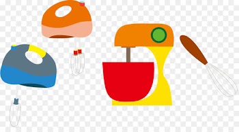 Clip art - Vector beat eggs and noodles machine 