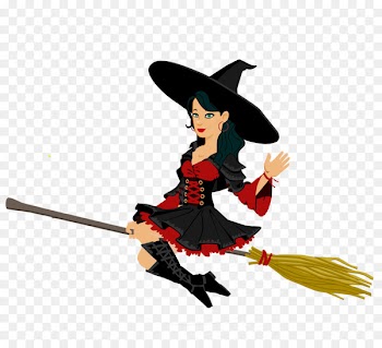 Clip art Witchcraft Halloween Flying Witch on Broom - witch 