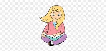 Clip Arts Related To - Cartoon Blonde Girl Reading