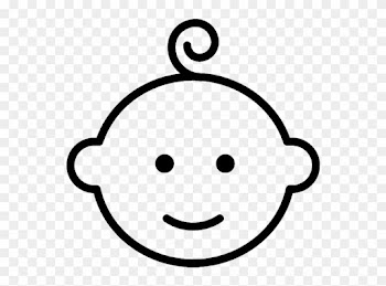 Clip - Baby Emoji Black And White