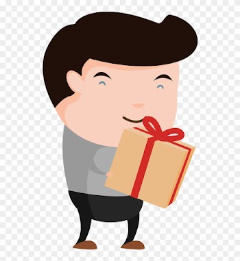 Clip Black And White Gift Huge - Cartoon People Transparent Background