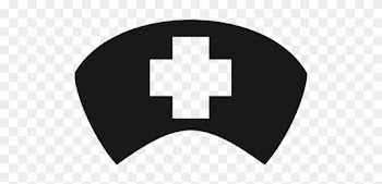 Clip Stock Top Of Nurse Hat Clipart Black And White - Medical Symbols