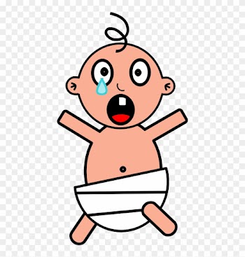 Clipart - Baby Crying - Crying Baby Shower Curtain