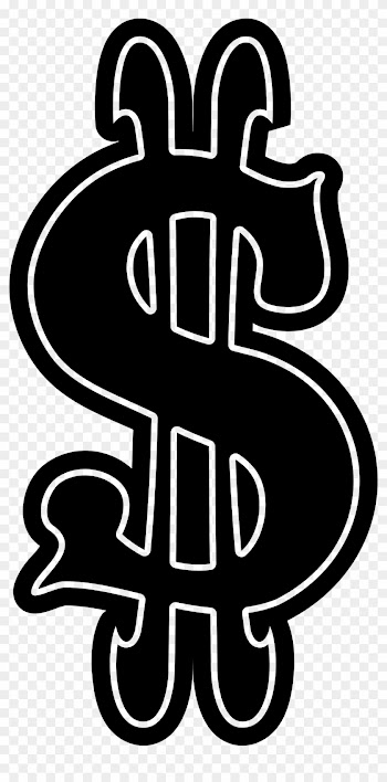Clipart - Black And White Money Sign