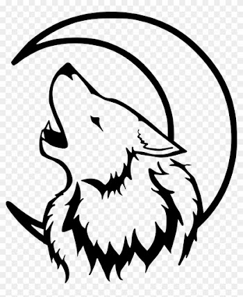 Clipart - Black And White Wolf