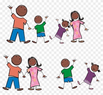 Clipart - Black People Stick Figures