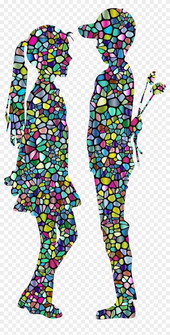 Clipart - Boy Giving Flowers To Girl