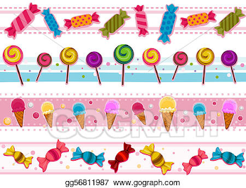 Clipart - Candies borders. Stock Illustration gg56811987 - GoGraph
