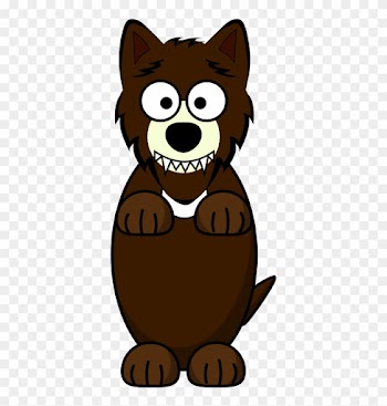 Clipart - Cartoon Wolf - Custom Brown Wolf Cartoon Shower Curtain