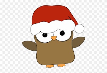 Clipart Christmas Owls Owl Clip Art Clip Art Christmas - Owl With Santa Hat