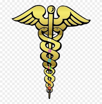 Clipart - Color Caduceus - Medical Logo White Png