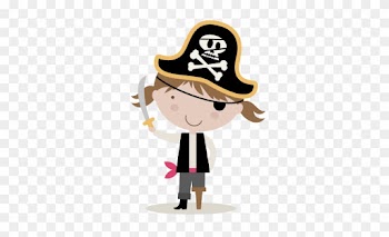 Clipart Girl Pirate Svg Cutting File For Scrapbooking - Girl Pirate Clipart