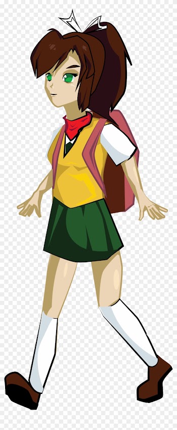 Clipart - Girl Walking Clip Art