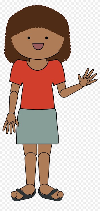 Clipart - Girl Waving Clipart