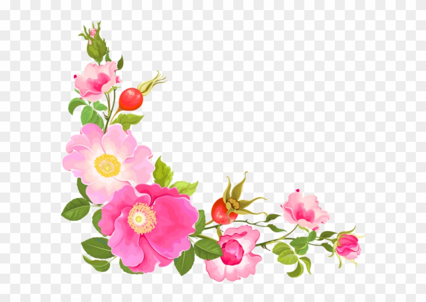 Clipart Gratuit Bordure Fleurs - Flower Corners