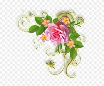 Clipart Gratuit Bordure Fleurs - Yellow Rose Birthday Card