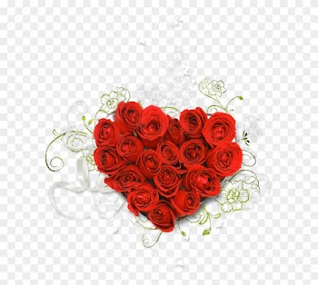 Clipart Green Bouquet Clipart Purple - Heart Of Roses Png