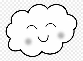 Clipart Happy Cloud Coloring Book Page Cartoons - Nube Animada Para Colorear