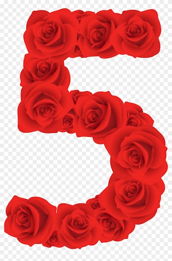 Clipart Images, Red Roses, Numbers, Poems, Empire, - Number 5 In Roses