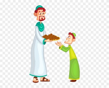 Clipart Çocuğa Yiyecek Veren Erkek - Food