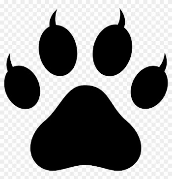 Clipart Of Cat Paw Prints Pawprint With Claws Free - Cat Paw Print