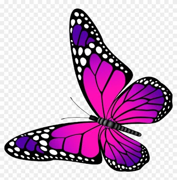 Clipart Pink Butterflies And Purple Butterfly Clip - Purple Butterfly Clip Art
