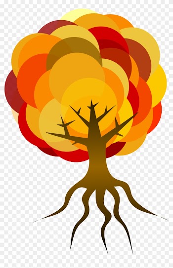 Clipart Simple Tree - Tree With Roots Clipart Fall Colors