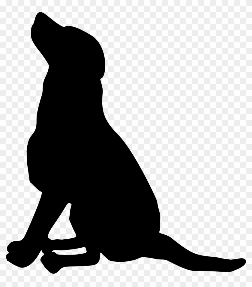 Clipart - Sitting Dog Silhouette Vector