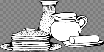 clipartist.net » Clip Art » breakfast with pancakes black white ...