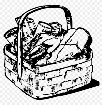 Clipartistnet Clip Art Food Basket Black White Line - Food Basket Clip Art