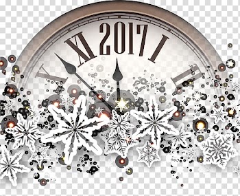 Clock Christmas Gift, Watch snowflakes 2017 transparent background PNG clipart