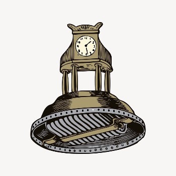 Clock clipart, vintage illustration vector. | Free Vector Illustration - rawpixel