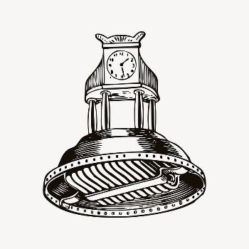 Clock clipart, vintage illustration vector. | Free Vector Illustration - rawpixel