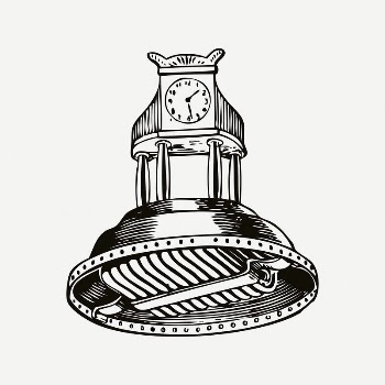 Clock collage element, black & | Free PSD Illustration - rawpixel