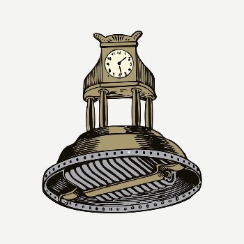 Clock collage element, brown illustration | Free PSD Illustration - rawpixel