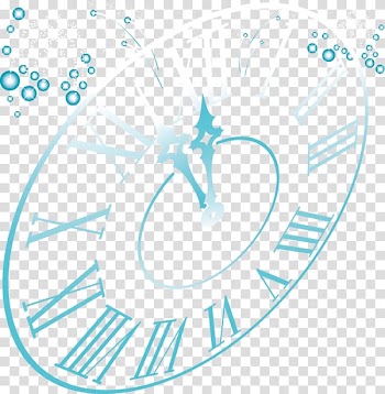Clock Drawing , blue watercolor transparent background PNG clipart