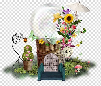 Clock garden decoration material transparent background PNG clipart