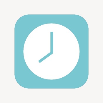 Clock icon, flat square design | Free Icons - rawpixel