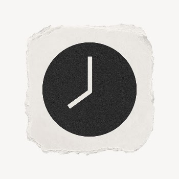 Clock icon, ripped paper design | Free PSD - rawpixel